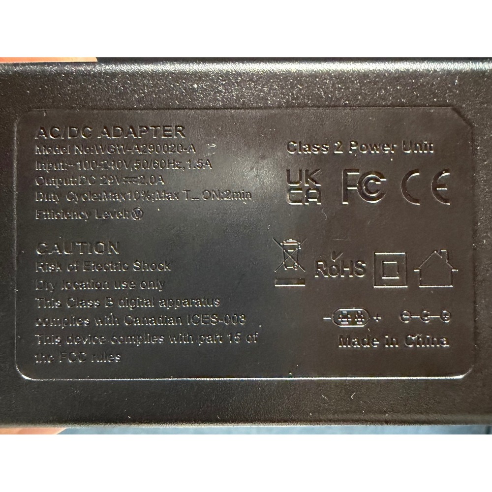 AC DC ADAPTER Model NON41GW A290020 A 100 240V Power Supply Unit